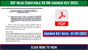 BSF Head Constable RO RM Answer Key 2023